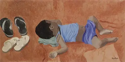 Madhoor Kapoor (Artist), At the Steps of the Dargah, Painting