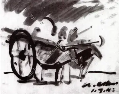 Gobardhan Ash (Artist), Return, Drawing