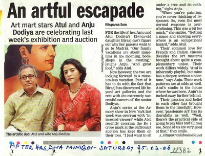 Rituparna Som (Writer), An Artful Escapade, 2006, Newspaper clipping