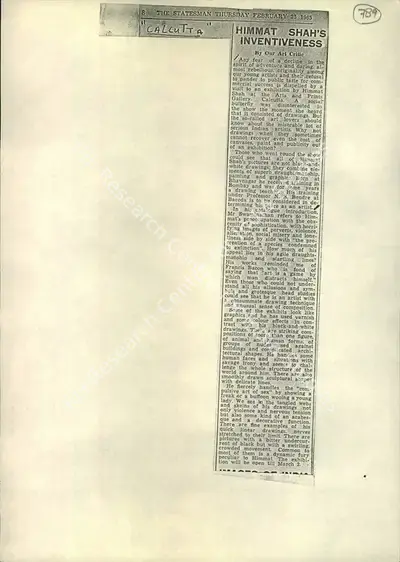 Himmat Shah's Inventiveness, 1965, Newspaper Clipping