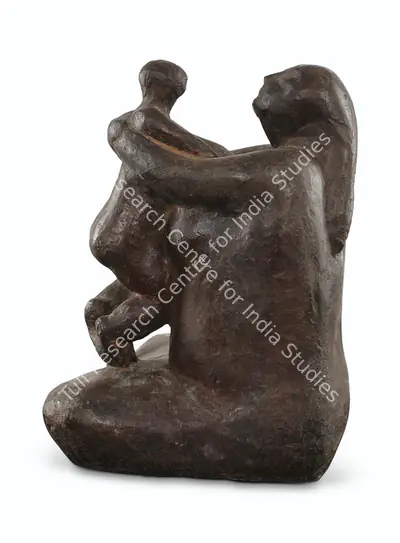 Bipin Behari Goswami (Artist), Untitled (Mother and Child), 1990, Sculpture