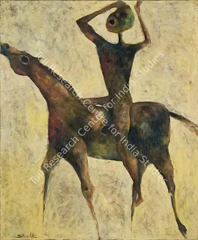 Shuvaprassana (Artist), "Rider", 1982, Painting