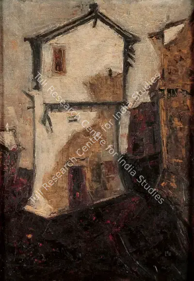 S.H. Raza (Artist), Village Series, 1955, Painting