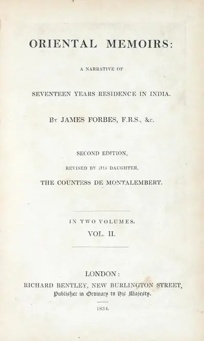 James Forbes (Author), Oriental Memoirs, 1834, Authored Antiquarian Book
