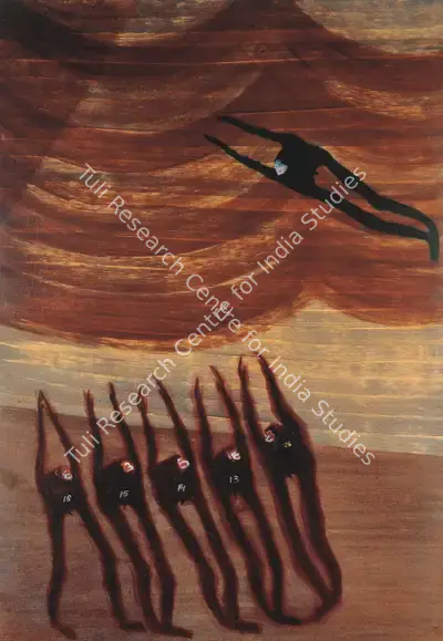 Rameshwar Broota (Artist), Queue, 1971, Painting