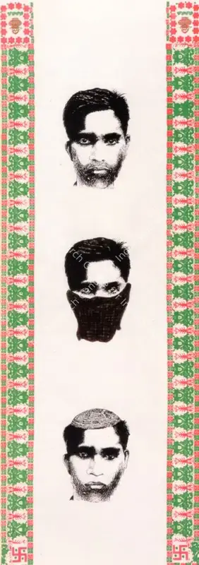 Ashim Purkayastha (Artist), Wanted - Xiii (Dilli Dilwalon Ki Series), 2006, Drawing