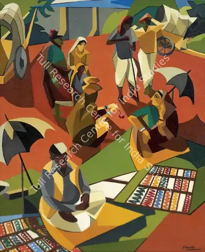 Jehangir Sabavala (Artist), The Bangle Sellers, 1954, Painting