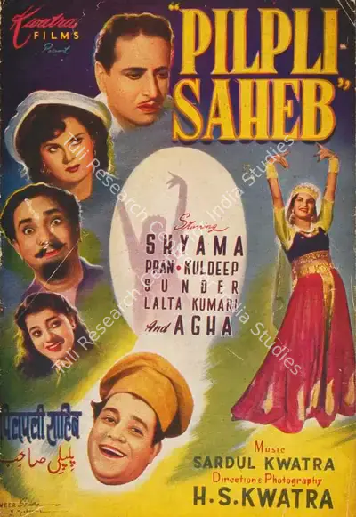 Malika Kwatra (Producer), Pilpli Saheb, 1954, Song-Synopsis Booklet