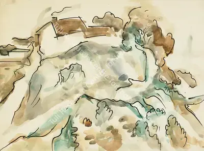 B.B. Mukherjee (Artist), Mussoorie, 1953, Drawing