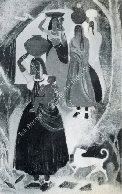 B.C. Sanyal (Artist), Homeward, Painting