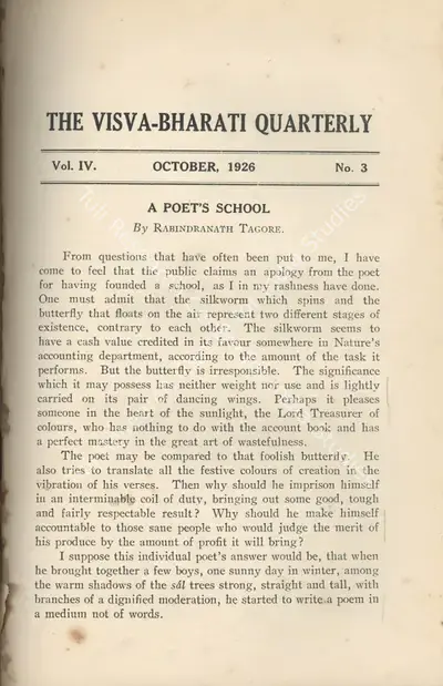 Rabindranath Tagore (Editor), Visva-Bharati Quarterly, 1926, Journal