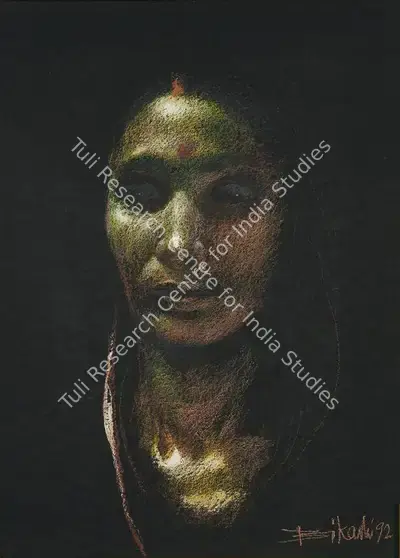 Bikash Bhattacharjee (Artist), Shefali, 1992, Painting