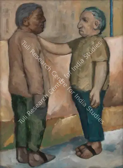 Shanti Panchal (Artist), Untitled (Two Men), Painting