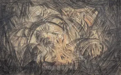 Krishna, Devayani (Artist). Effect Of The Moon On The Mind & The Brain. Charcoal and Conte on paper, 1960 | Drawing | FineArts | 00376617