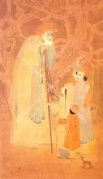 M.A.R. Chughtai (Artist), Old Man And Children, Painting