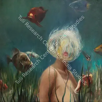Bikash Bhattacharjee (Artist), In Aquarium, 1979, Painting