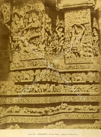 Andrew Charles Brisbane Neill (Photographer), Hullabeed. The Great Temple, Sculptures on the West Front, 1856, Antiquarian Photograph