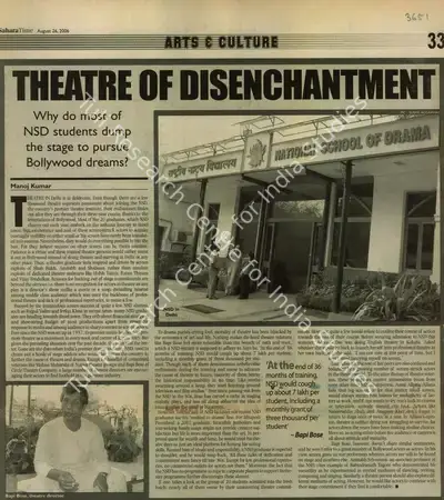 Manoj Kumar (Reporter), Theare of Disenchantment, 2006, Newspaper Clipping
