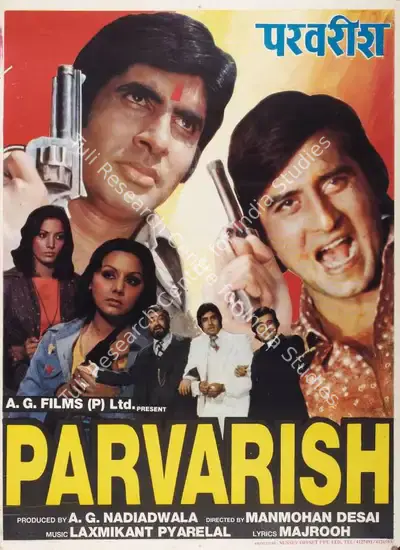 A.A. Nadiadwala (Producer), Parvarish, 1977, Full Sheet Poster