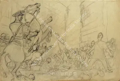 Chittaprosad (Artist), Struggle For Independence, 1947, Drawing