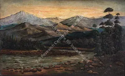 J.P. Gangooly (Artist), Himalayan Valley, Painting