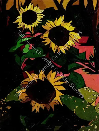 Jehangir Sabavala (Artist), Sunflowers, 1960, Painting