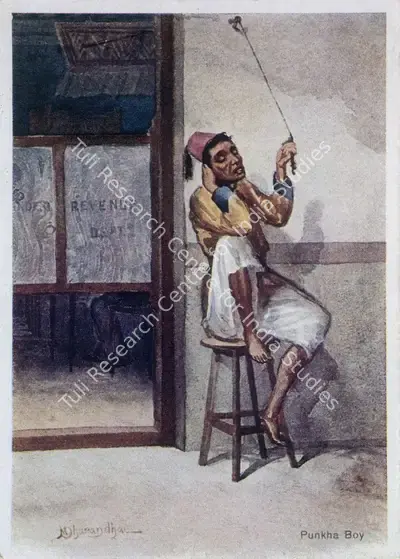 M.V. Dhurandhar (Artist), Punkha Boy, 1905, Painting