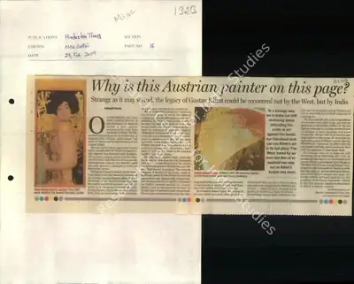Indrajit Hazra (Reporter), Why is this Austrian Painter on this Page, 2009, Newspaper Clipping