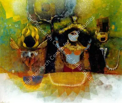 Ganesh Pyne (Artist), Festival, 1970, Painting