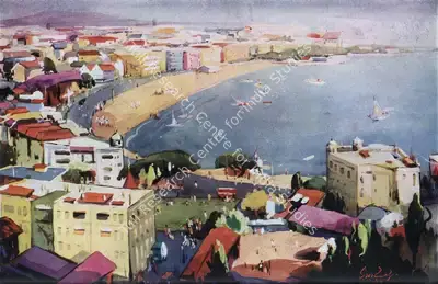 S.H. Raza (Artist), Bombay, From Malabar Hill, 1944, Painting
