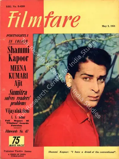C.R. Mandy (Editor), Filmfare, 1958, Magazine