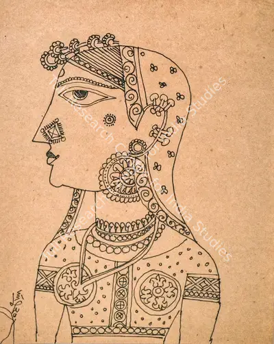 K. Laxma Goud (Artist), Untitled (Bride), 1970, Painting