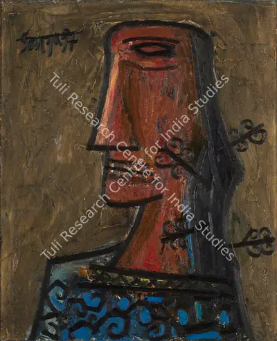 F.N. Souza (Artist), Profile, 1957, Painting