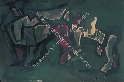 Munuswamy, L. (Artist). Poised For Combat. Oil on canvas, c.1962 | Painting  | 00879880