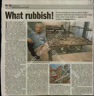 Ramya Sharma (Reporter), What Rubbish!, 2008, Newspaper Clipping