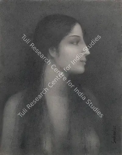 Suhas Roy (Artist), Profile (Radha), 1995, Painting