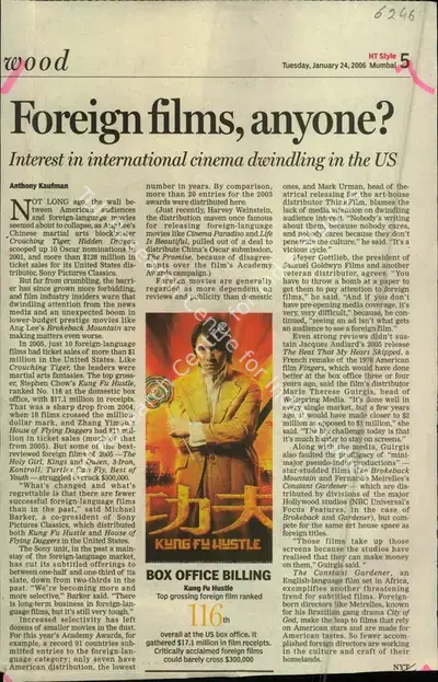 Anthony Kaufman (Reporter), Foreign films, Anyone, 2006, Newspaper Clipping