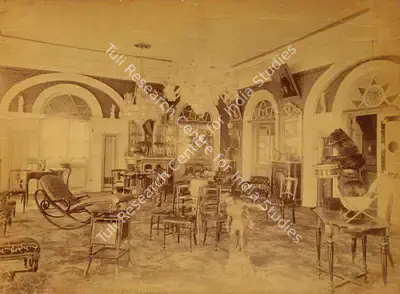 Lala Deen Dayal (Photographer), Bashir-bagh Visitors room, 1889, Antiquarian Photograph