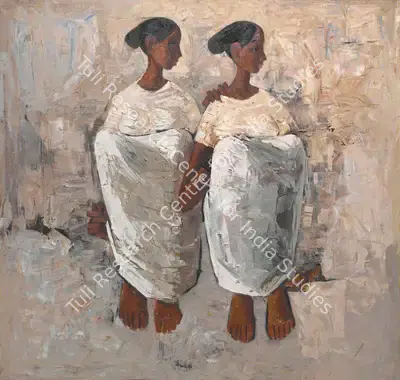 B. Prabha (Artist), Untitled (Two Women), 1964, Painting