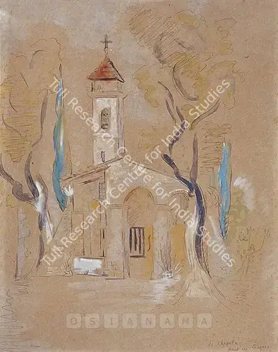 Jehangir Sabavala (Artist), Le Chapelle Hank De Cagnes, 1950, Painting