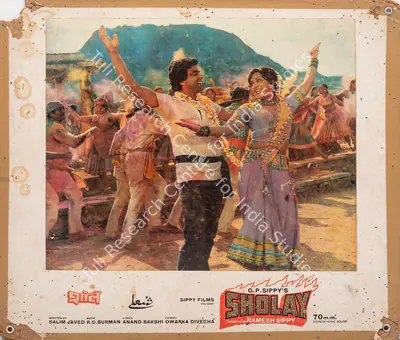 Dwarka Divecha (Cinematographer), Sholay, 1975, Photographic Still Mounted on Lobby Card