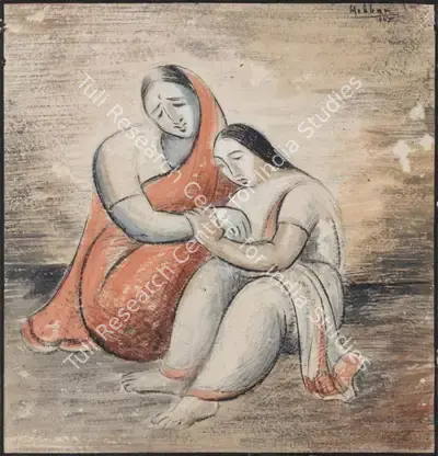 K.K. Hebbar (Artist), The Loss, 1945, Painting