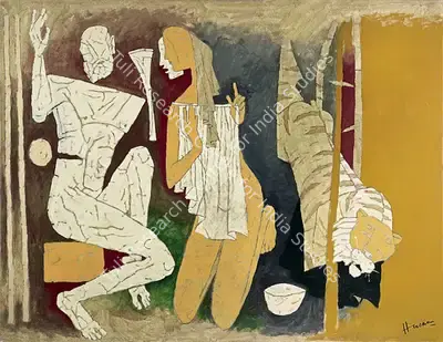 M.F. Husain (Artist), Civilization - Tiger, 1997, Painting