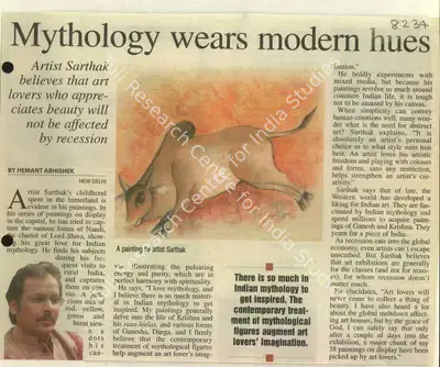 Hemant Abhishek (Reporter), Mythology Wears Modern Hues, 2009, Newspaper Clipping