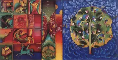G.M. Sheikh (Artist), Between Memory and Music- from the Series of Passages, 1991, Painting