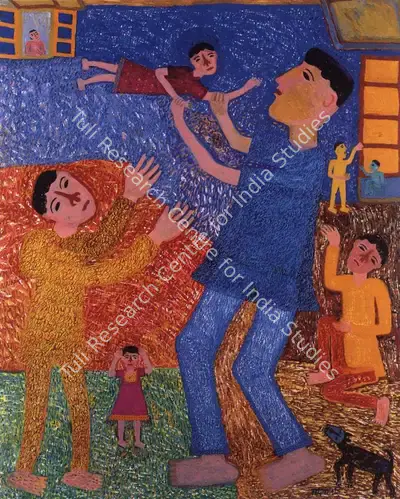 Madhavi Parekh (Artist), At Play, Painting