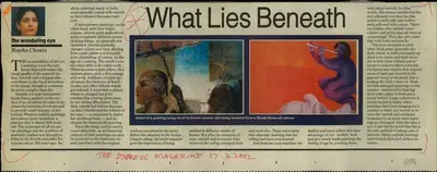 Rupika Chawla (Reporter), What Lies Beneath, 2002, Newspaper Clipping