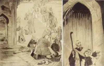 M.A.R. Chughtai (Artist), Sacred Stairs, Graphic Art