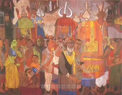 Goud, K. Laxma (Artist). Untitled. Acrylic and oil pastels on canvas, 2002 | Painting | FineArts | 00375061