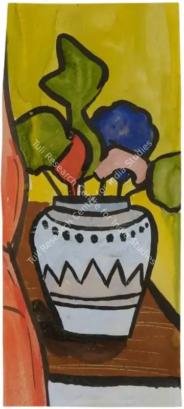 F.N. Souza (Artist), Untitled (Flowers in Vase), 1946, Painting